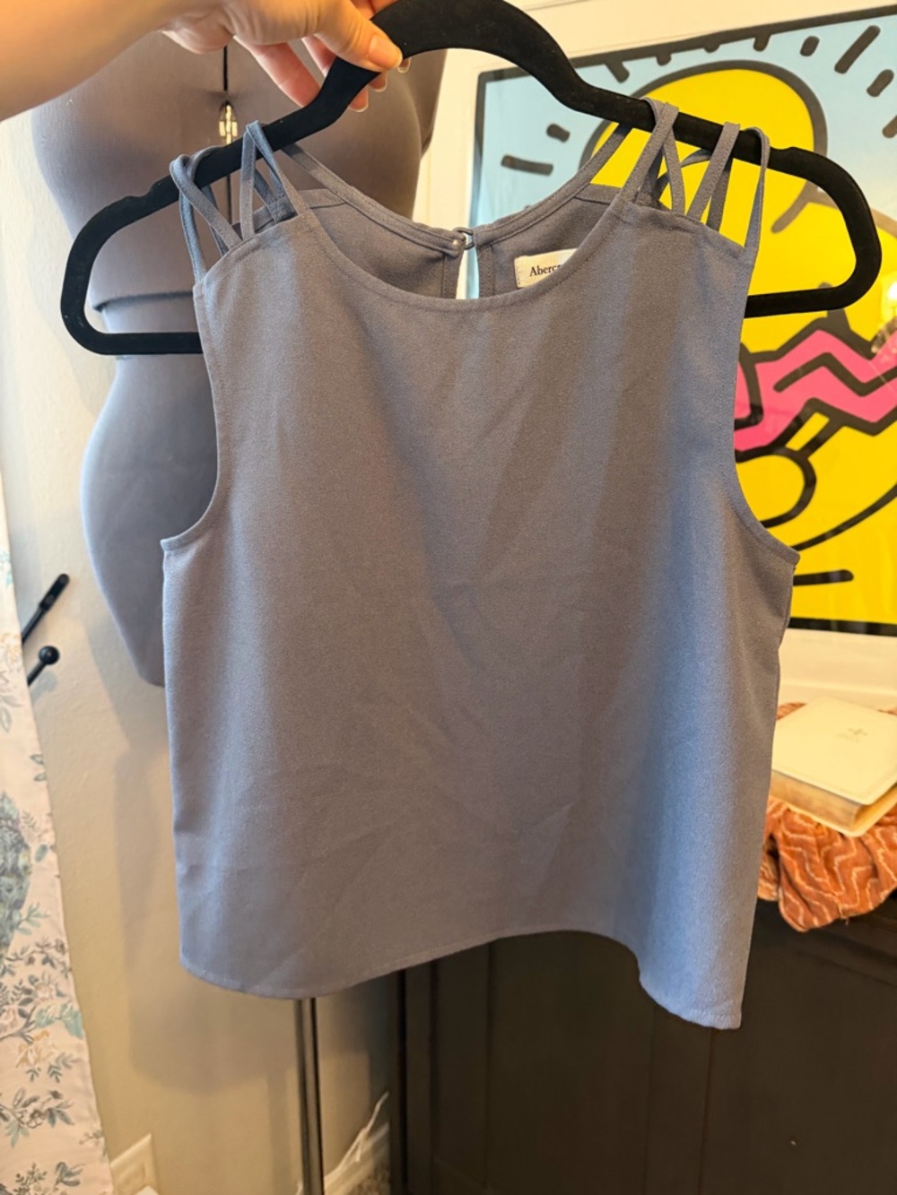 Abercrombie & Fitch Slate Blue Multi-Strap Tank